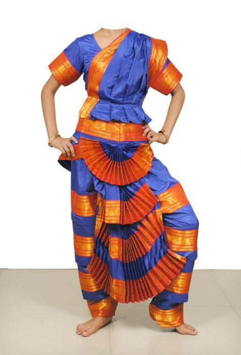 Bharatanatyam Costume Essential Blue Red