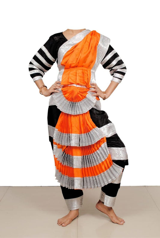 Bharatanatyam Costume Essential Black Orange