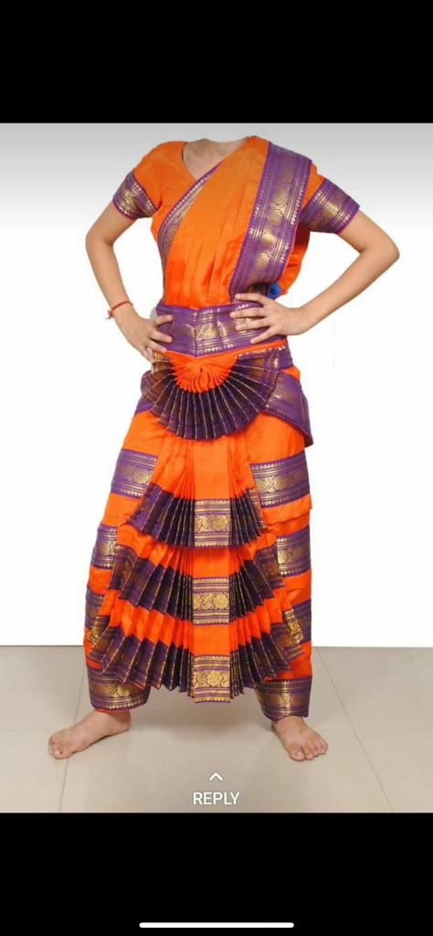 Bharatanatyam Costume essential Purple Orange