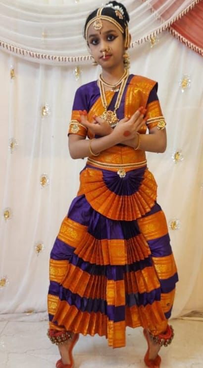 Bharatanatyam Costume Essential Purple Orange
