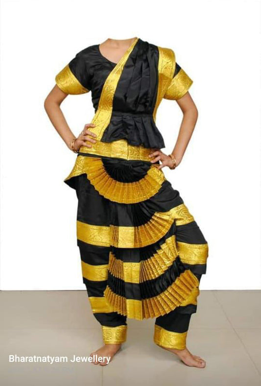 Bharatanatyam Costume Essential Black Golden